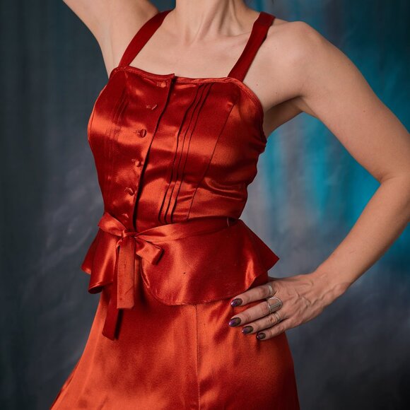 Vintage 70's Party 2pc Long Aline Skirt and Top Size XS - Picture 1 of 9